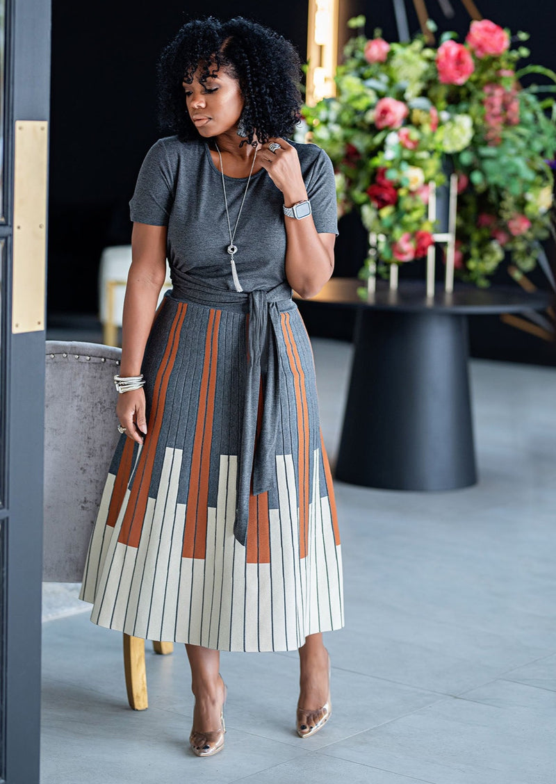 Rust knit midi clearance skirt