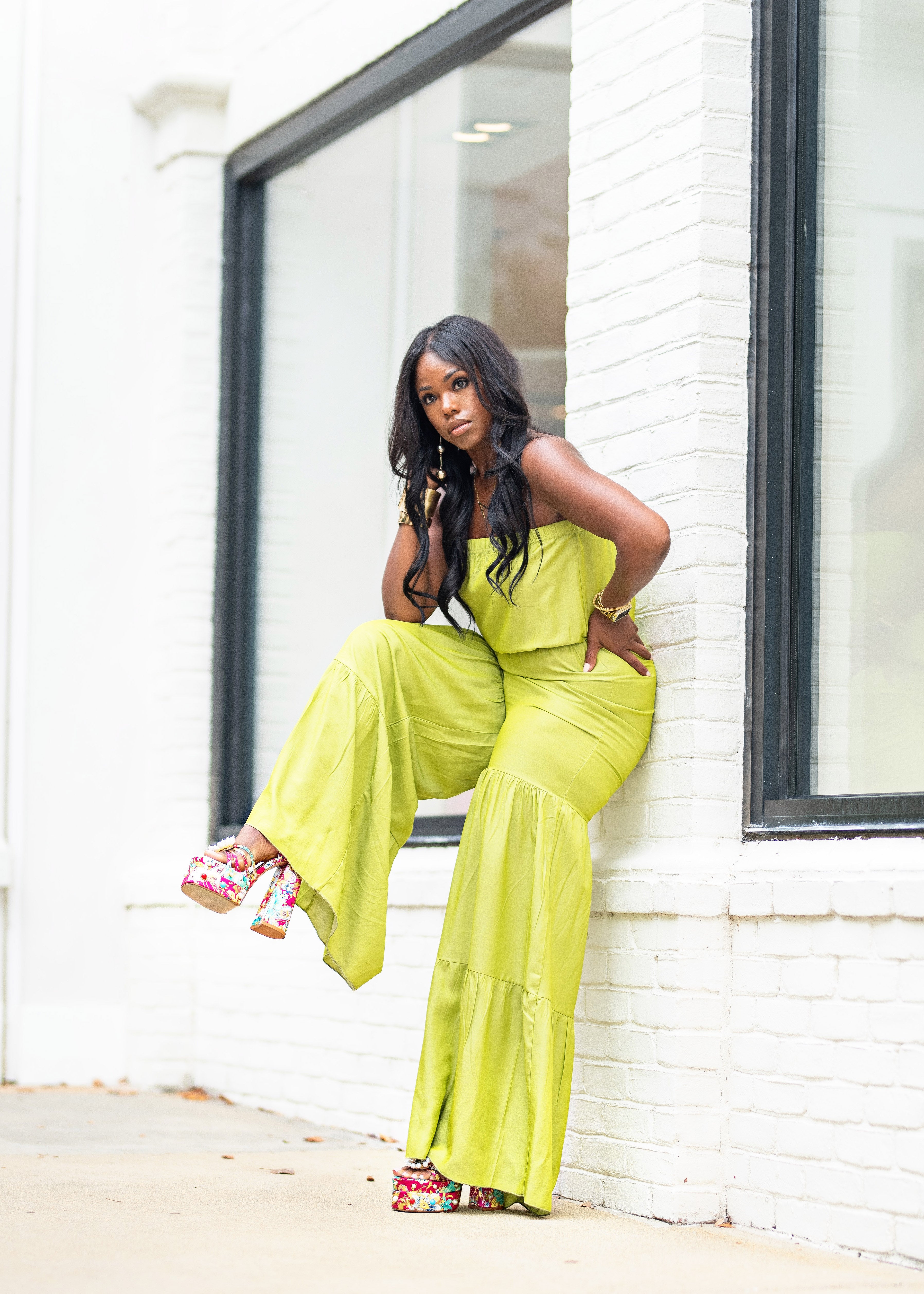 Harley | Ruffle Hem Jumpsuit {Olive Mustard} PLEASE READ DESCRIPTION