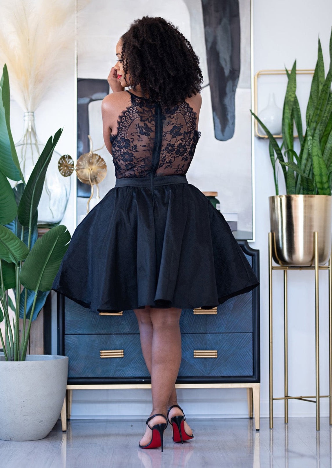 Ameline | Fit and Flare Dress {Black}