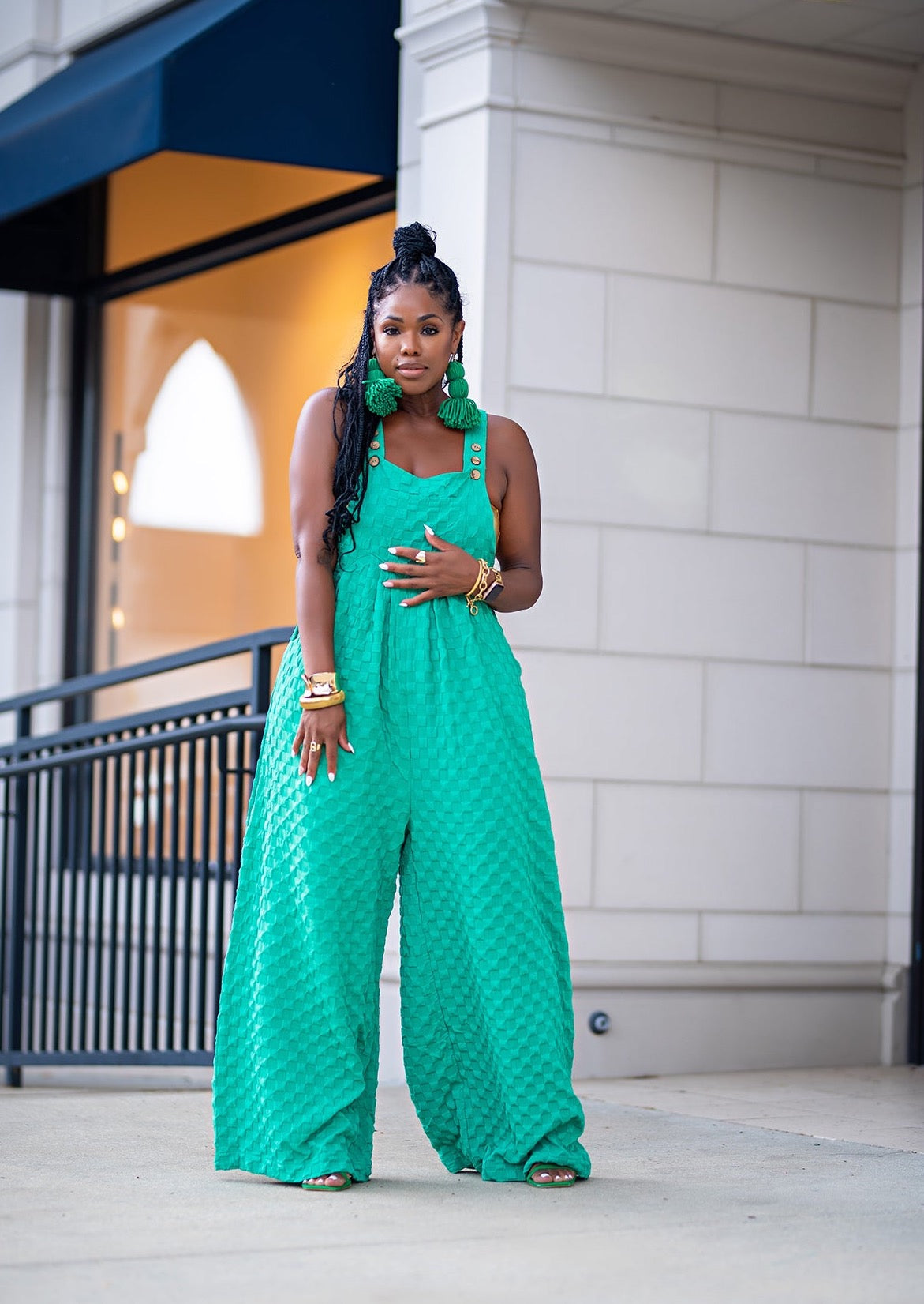 Lia | Wide Leg Overalls {Green} PLEASE READ DESCRIPTION